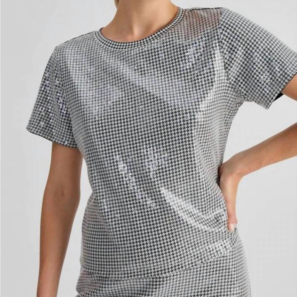 Sanctuary Sequin Top in Mini-Houndstooth